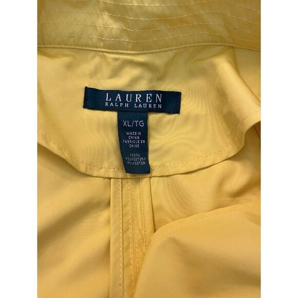 Lauren Ralph Lauren Womens XL Yellow Zip Snap Windbreaker Jacket Rain Coat - Picture 6 of 6
